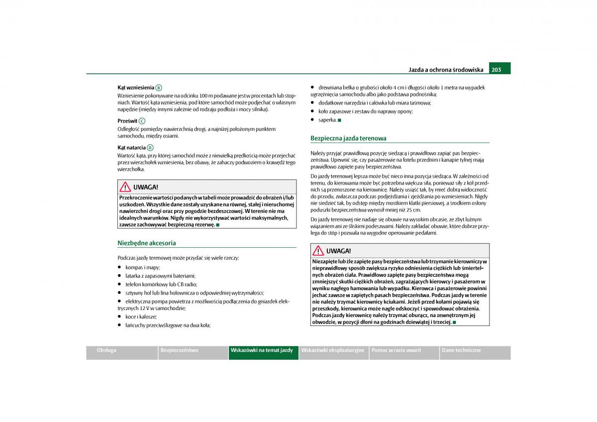 Skoda Yeti instrukcja obslugi / page 205