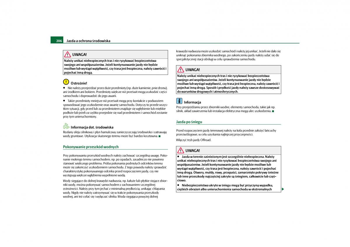 Skoda Yeti instrukcja obslugi / page 208