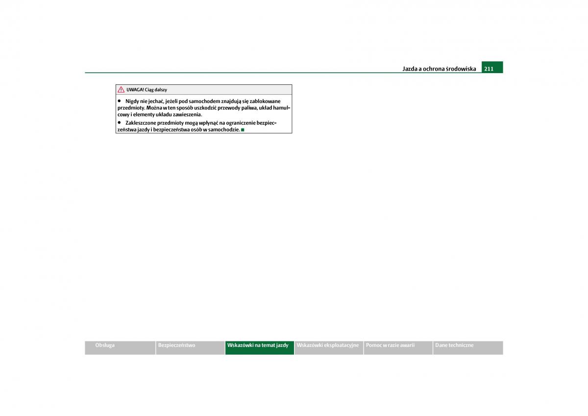 Skoda Yeti instrukcja obslugi / page 213