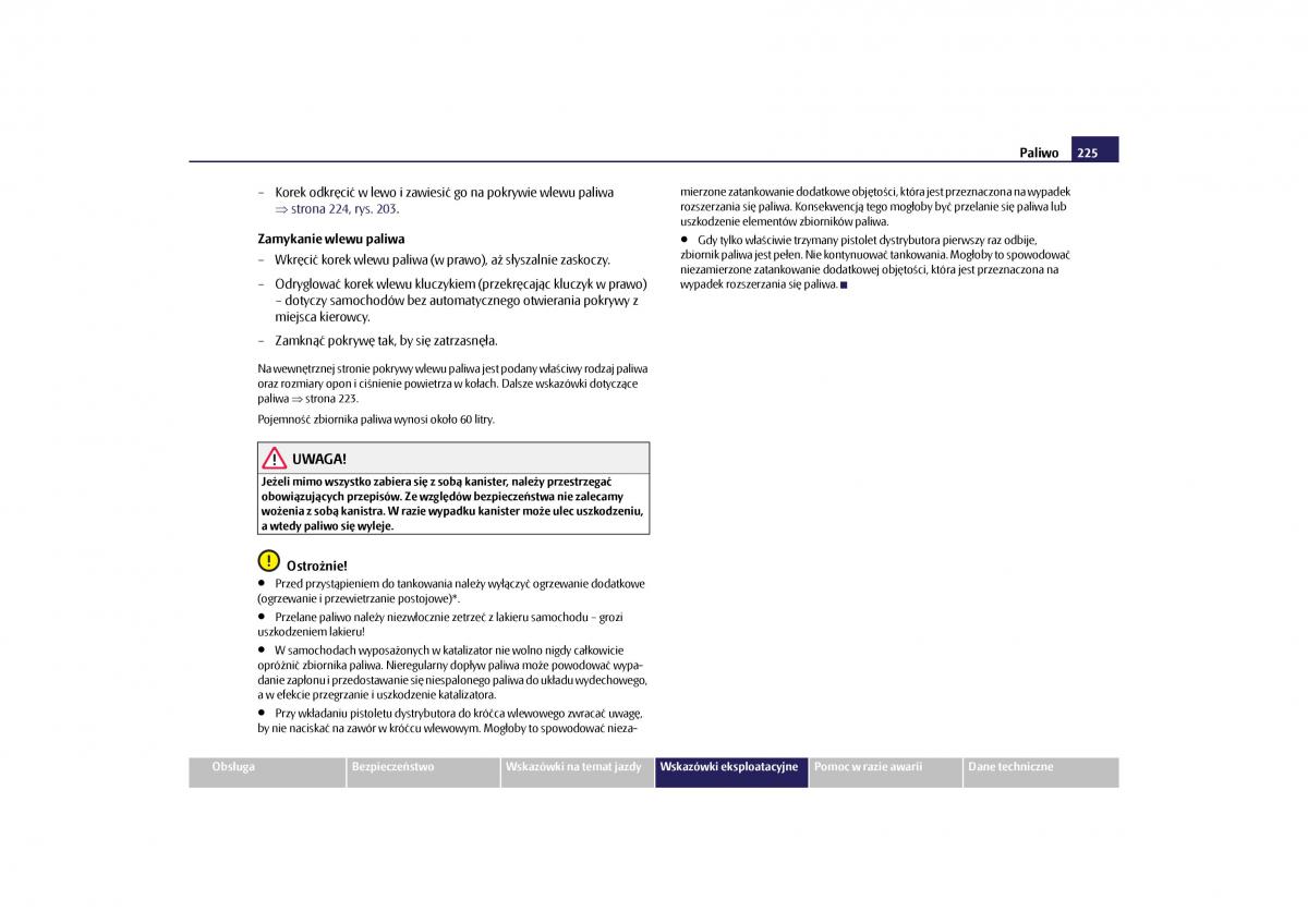 Skoda Yeti instrukcja obslugi / page 227