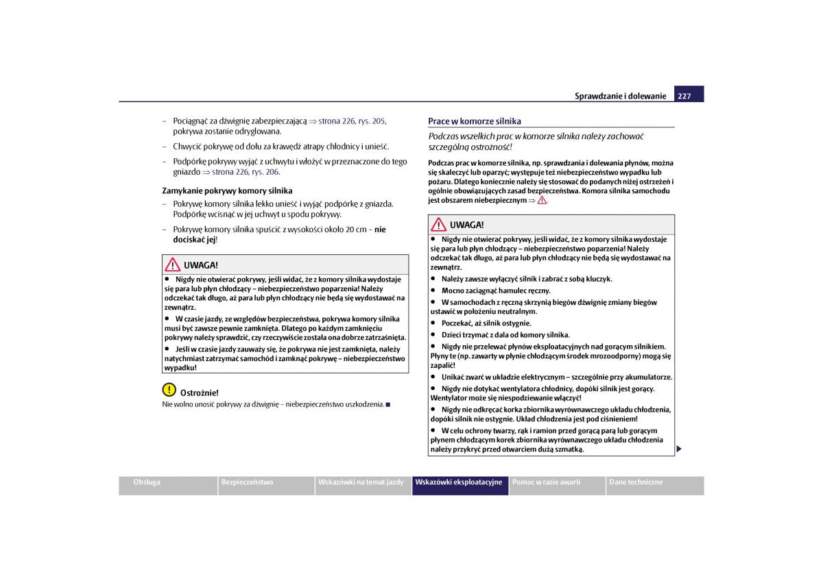 Skoda Yeti instrukcja obslugi / page 229