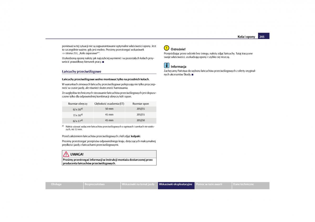 Skoda Yeti instrukcja obslugi / page 247