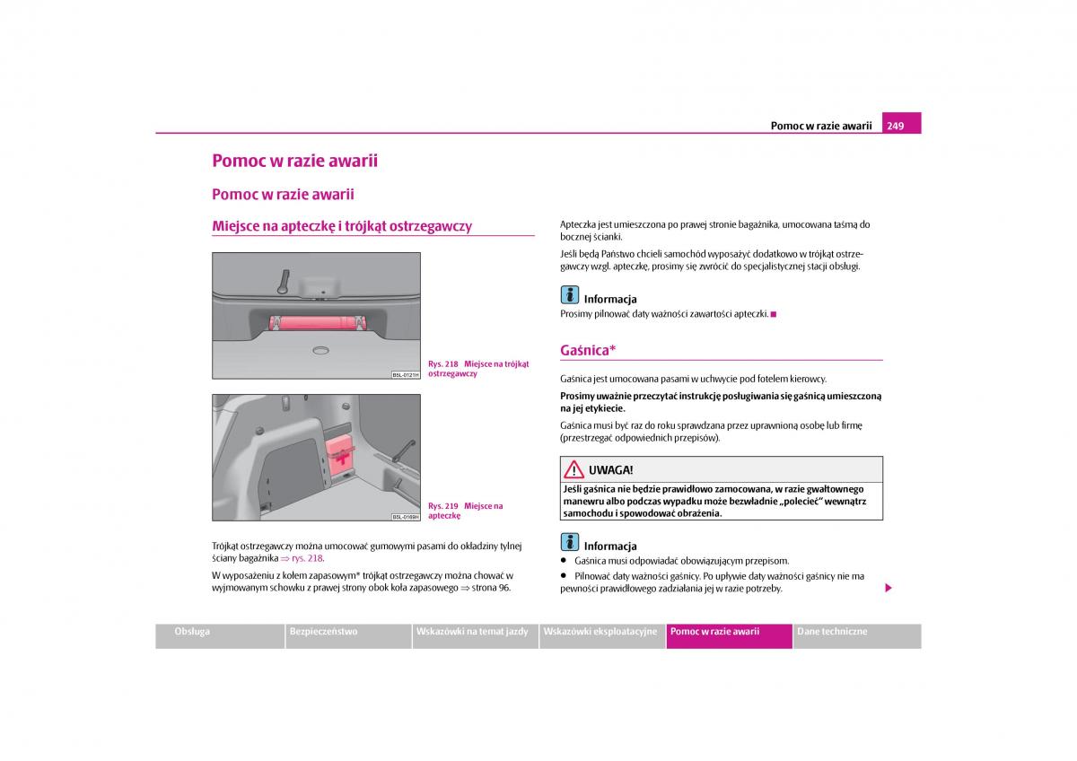 Skoda Yeti instrukcja obslugi / page 251