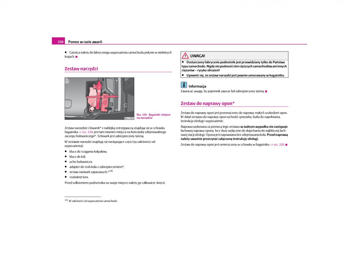 Skoda Yeti instrukcja obslugi / page 252