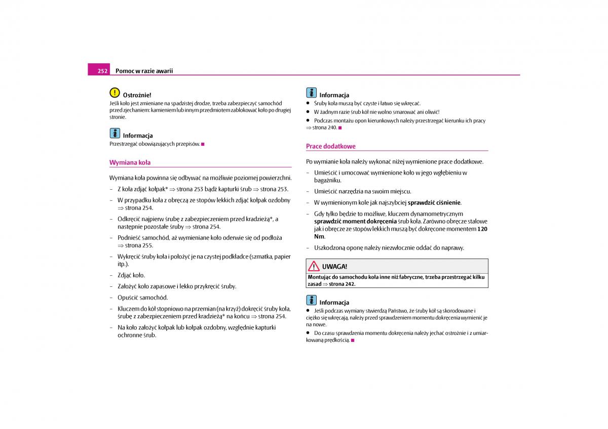 Skoda Yeti instrukcja obslugi / page 254