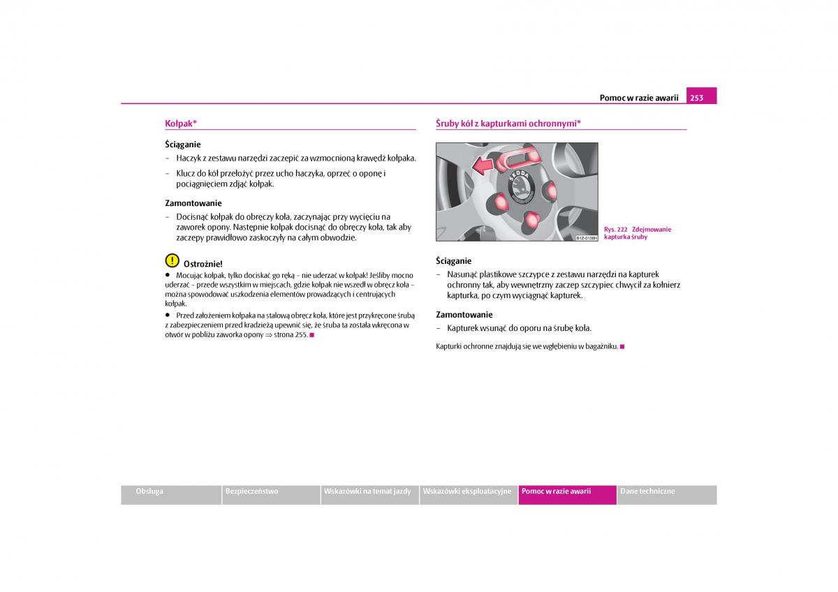 Skoda Yeti instrukcja obslugi / page 255