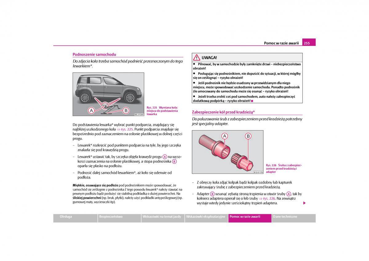 Skoda Yeti instrukcja obslugi / page 257