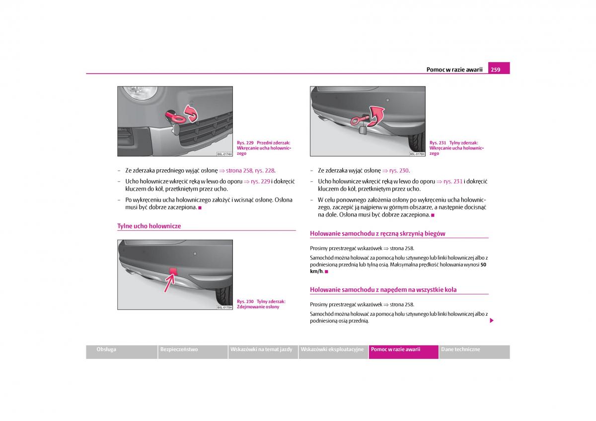 Skoda Yeti instrukcja obslugi / page 261