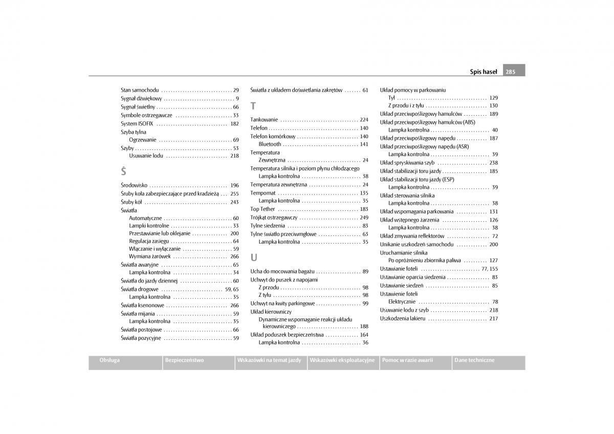 Skoda Yeti instrukcja obslugi / page 287