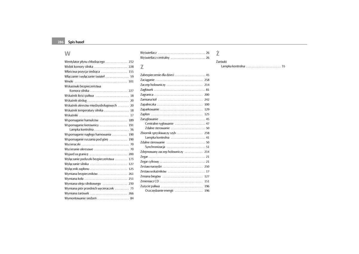 Skoda Yeti instrukcja obslugi / page 288