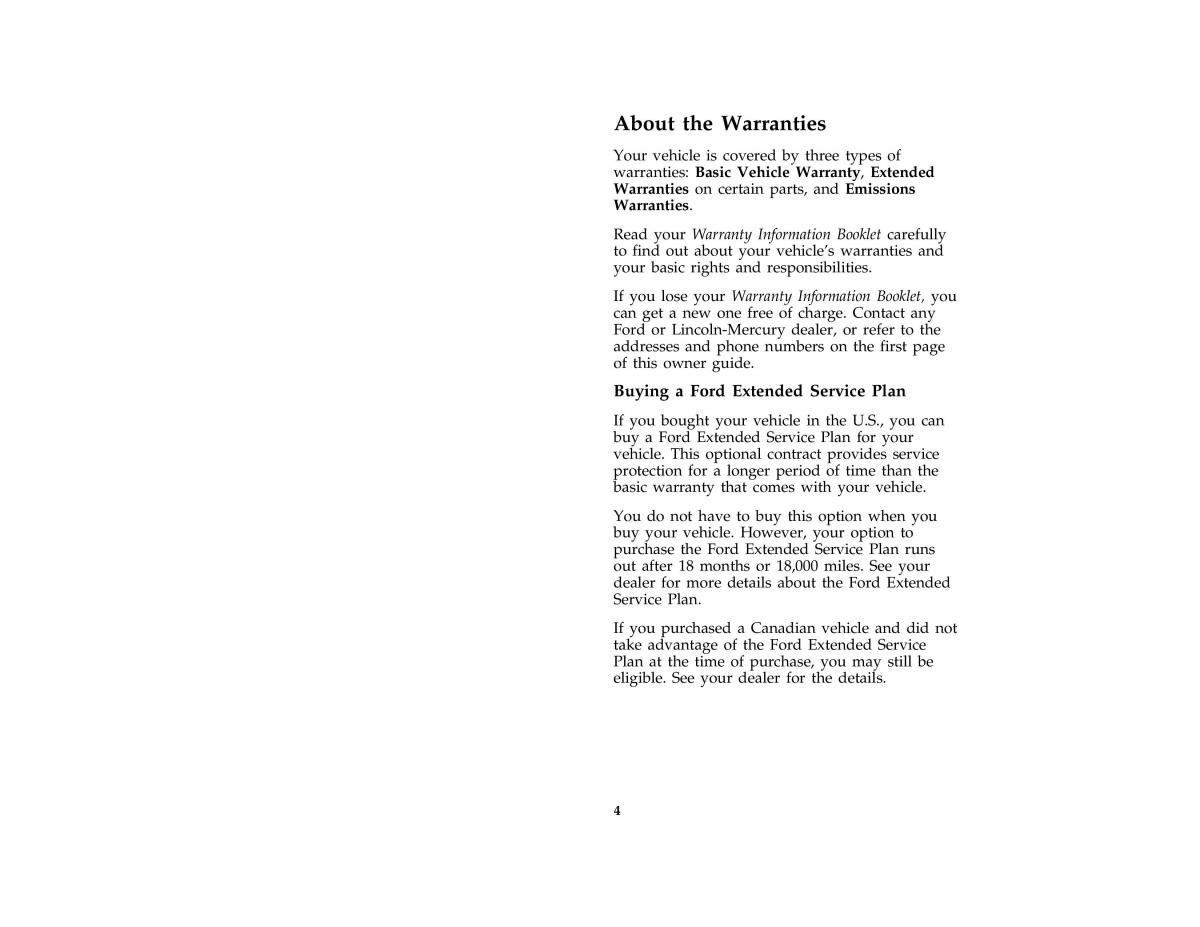 Ford Taurus III 3 owners manual / page 7