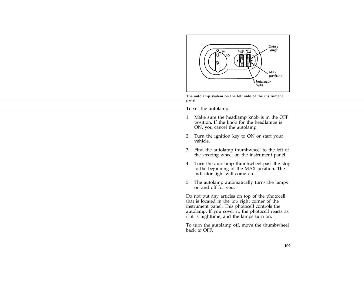 manual  Ford Taurus III 3 owners manual / page 109