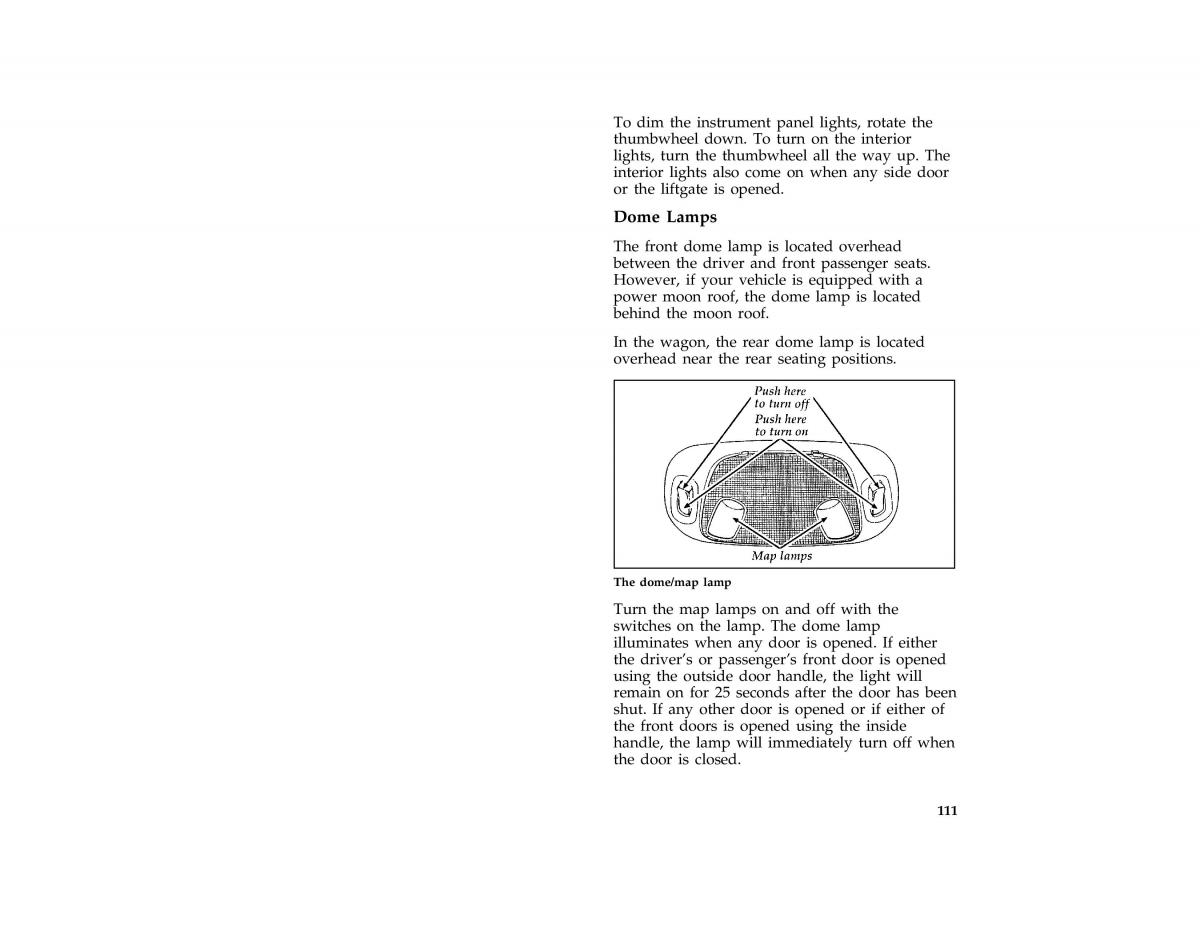 manual  Ford Taurus III 3 owners manual / page 111