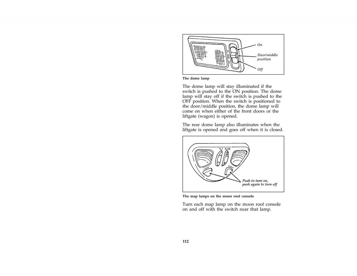 manual  Ford Taurus III 3 owners manual / page 112