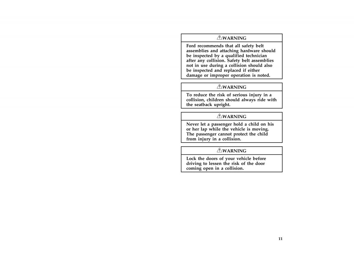 Ford Taurus III 3 owners manual / page 13