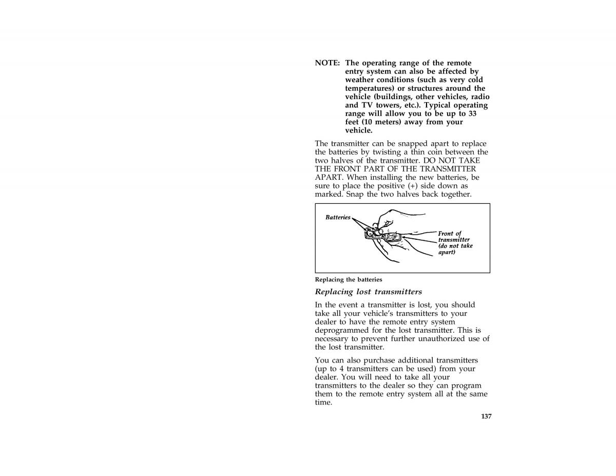 manual  Ford Taurus III 3 owners manual / page 136