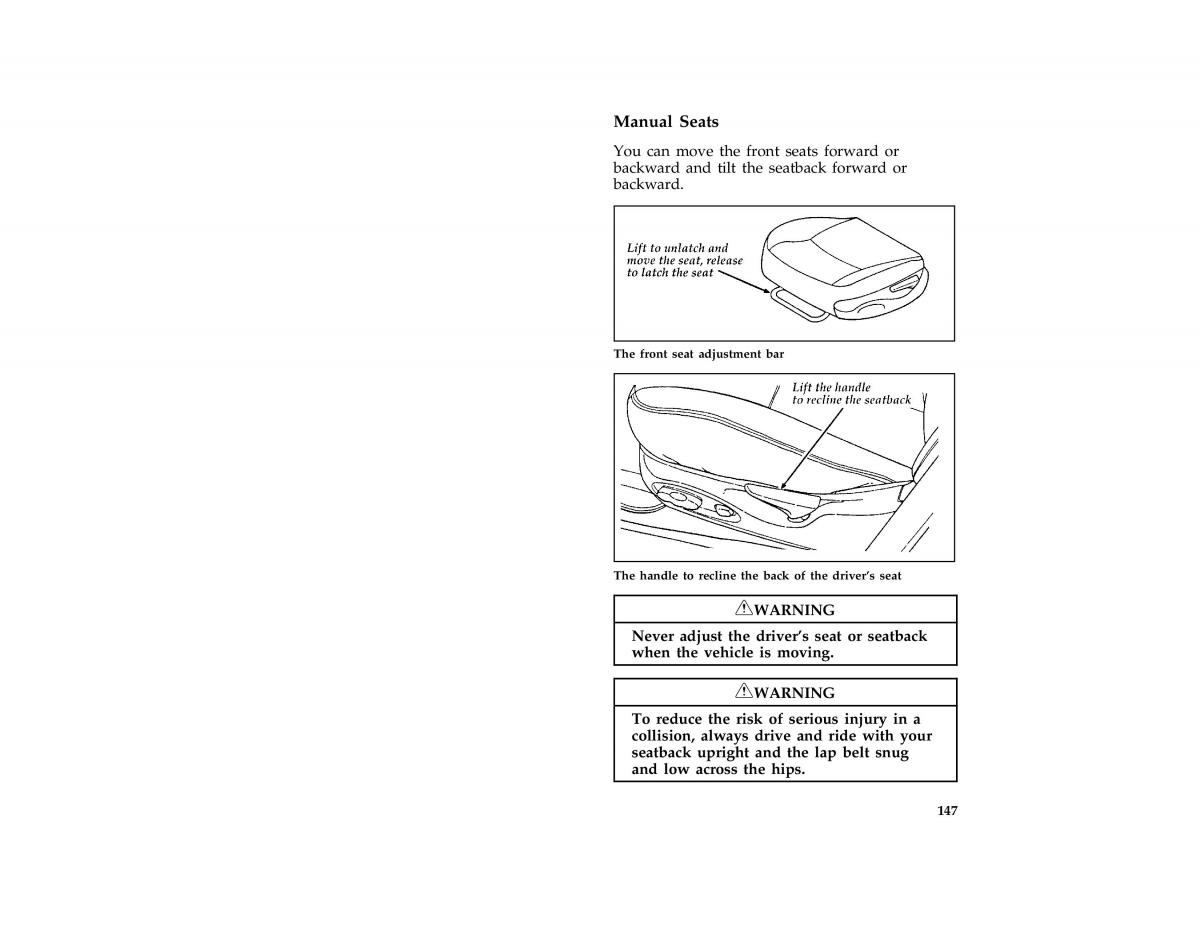 manual  Ford Taurus III 3 owners manual / page 146