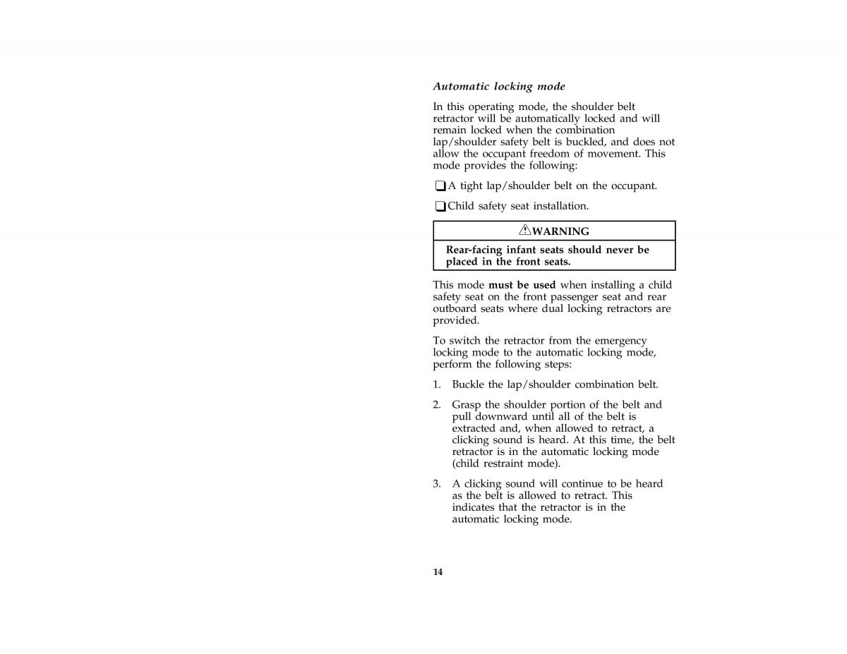 Ford Taurus III 3 owners manual / page 16