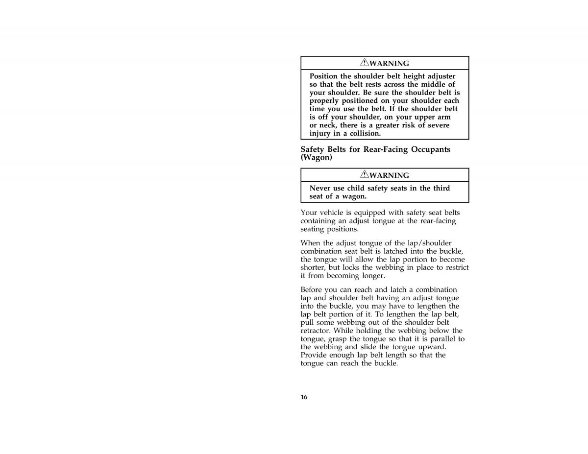 manual  Ford Taurus III 3 owners manual / page 18