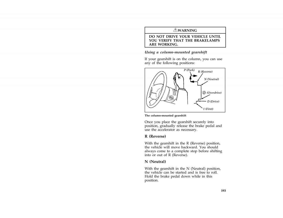 manual  Ford Taurus III 3 owners manual / page 191