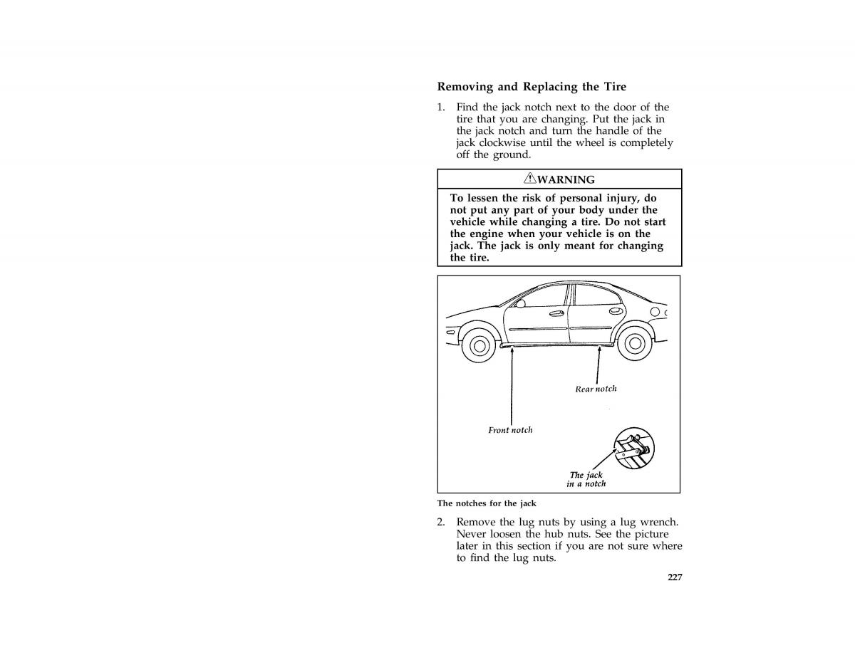 manual  Ford Taurus III 3 owners manual / page 225