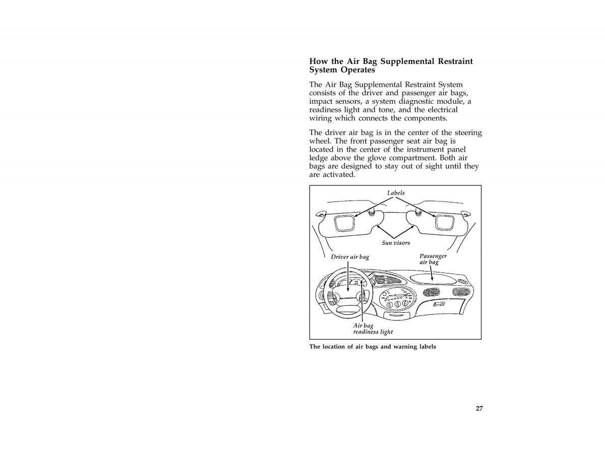 manual  Ford Taurus III 3 owners manual / page 29