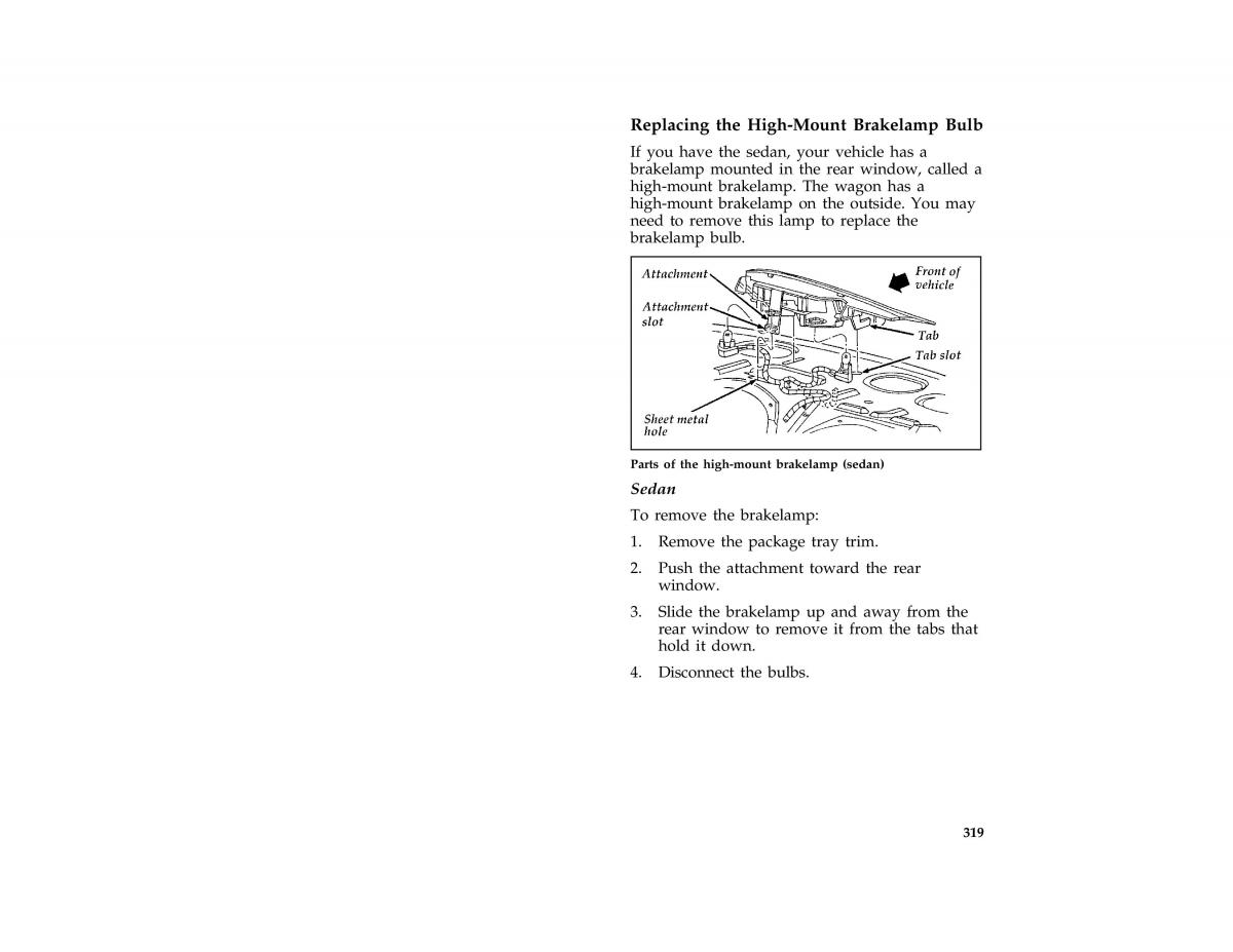 manual  Ford Taurus III 3 owners manual / page 316