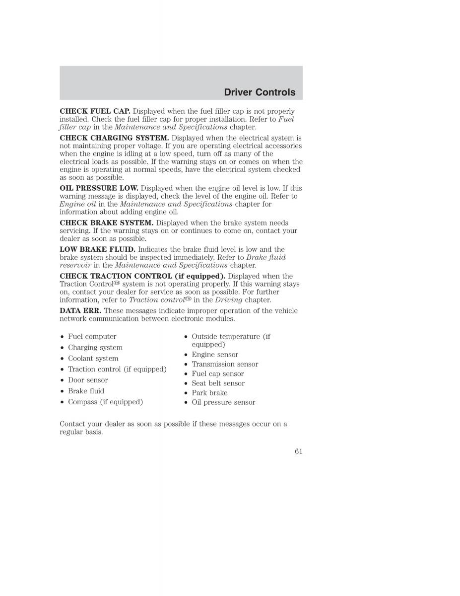 Ford Taurus IV 4 owners manual / page 61