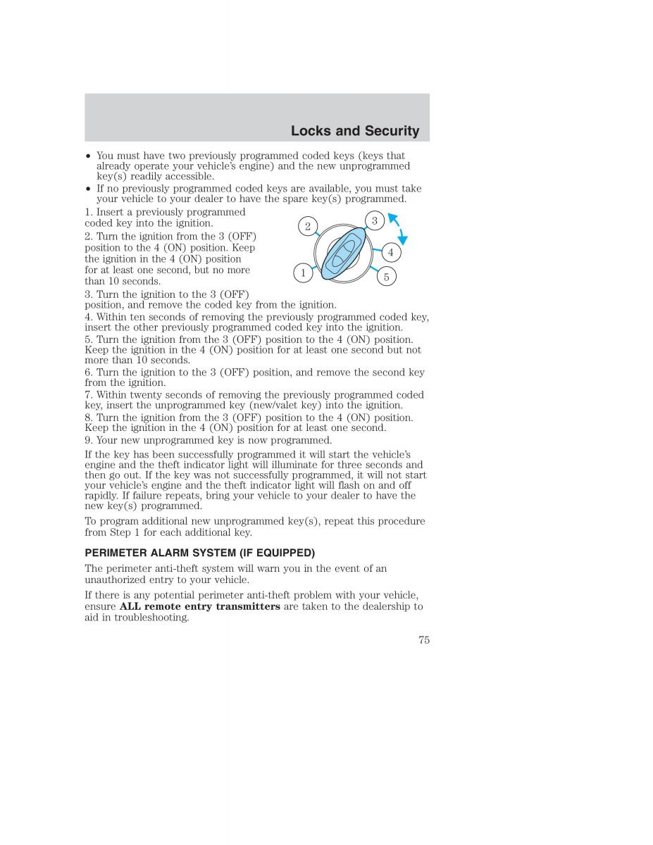 Ford Taurus IV 4 owners manual / page 75