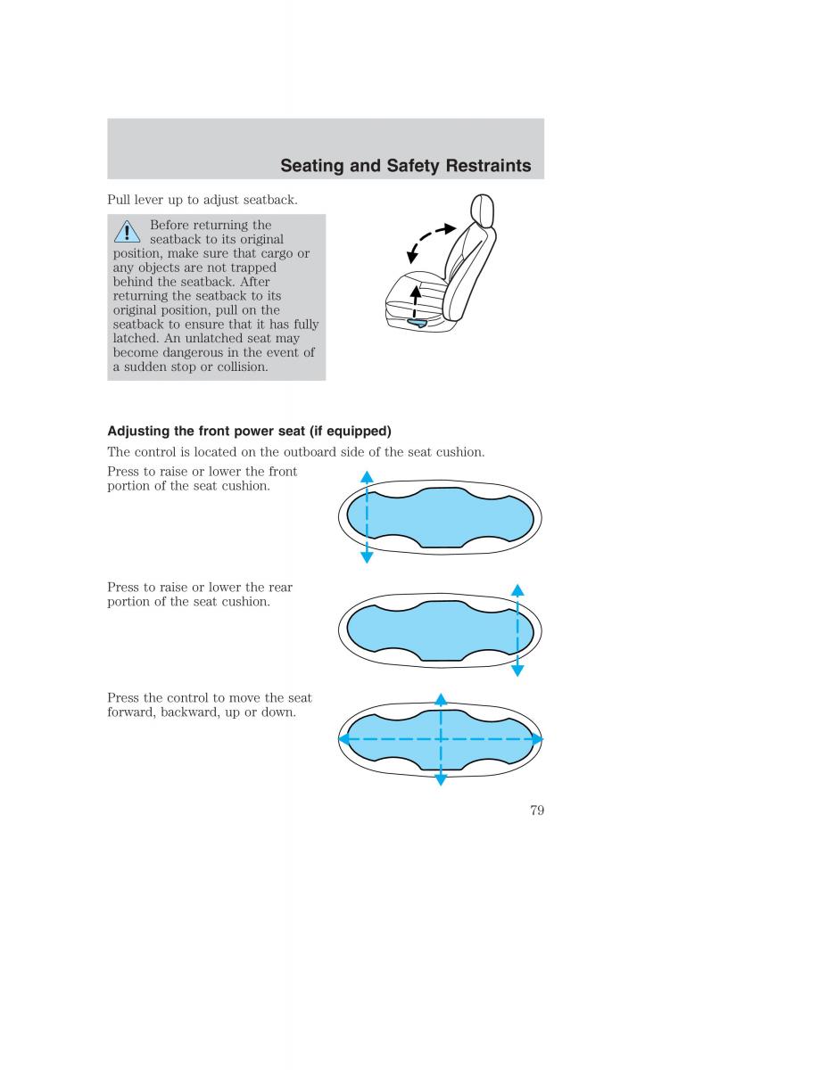 Ford Taurus IV 4 owners manual / page 79