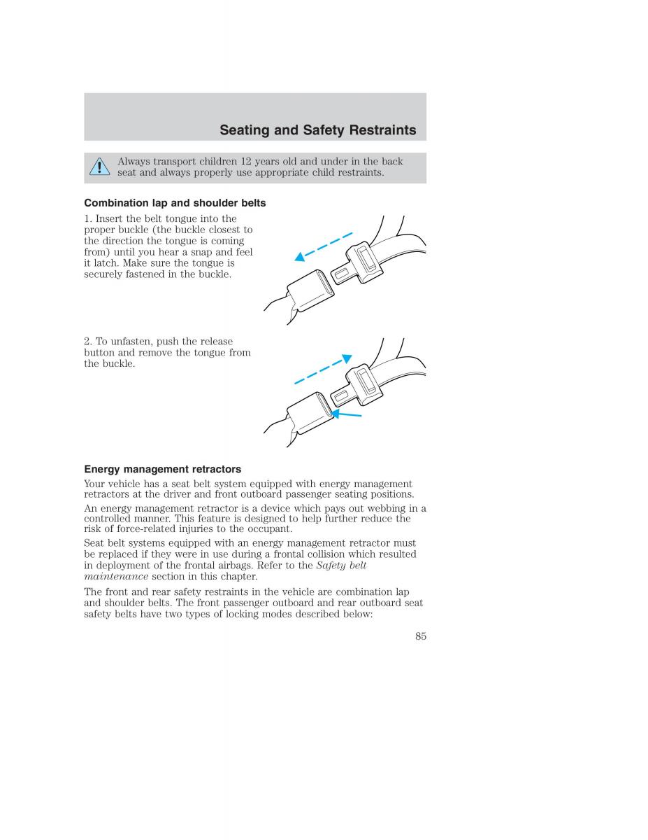 Ford Taurus IV 4 owners manual / page 85