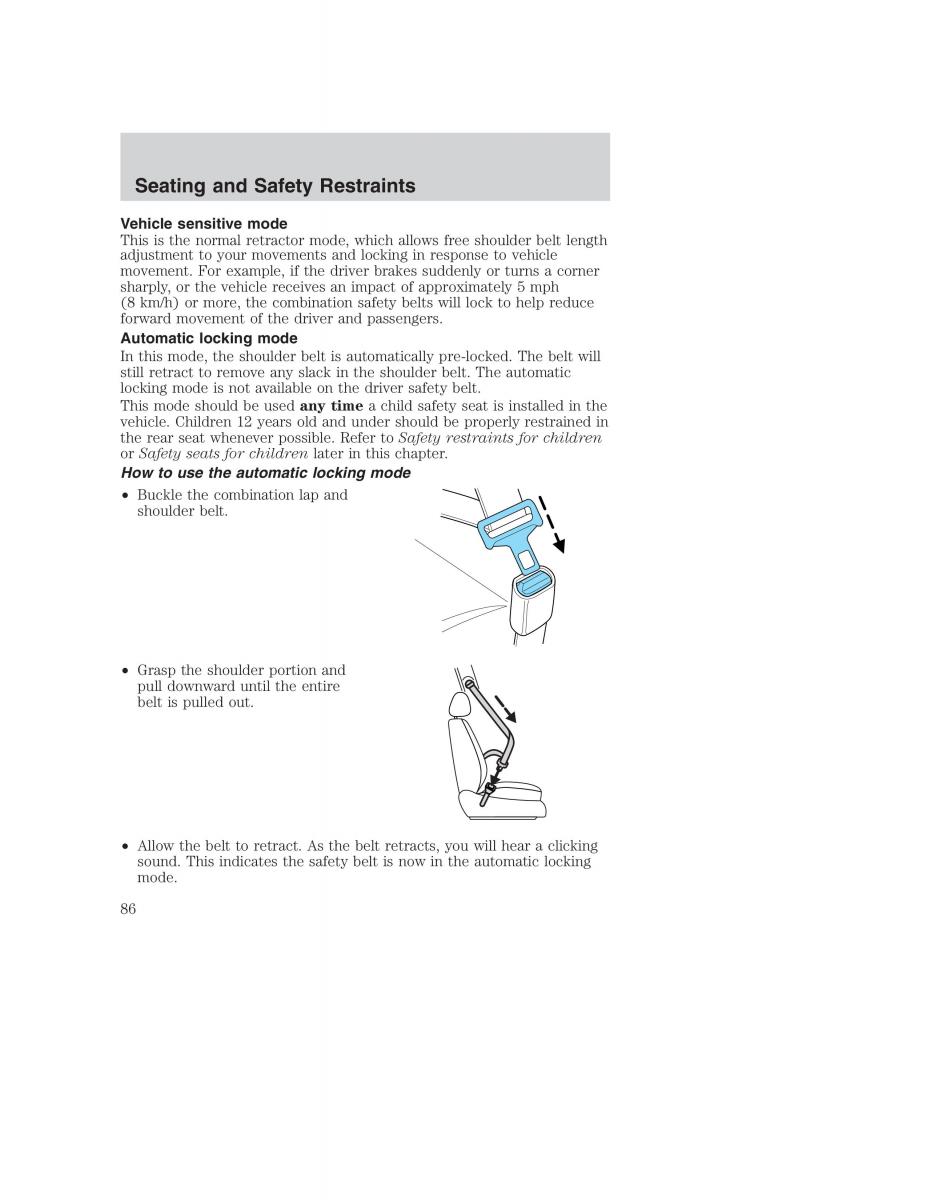 Ford Taurus IV 4 owners manual / page 86