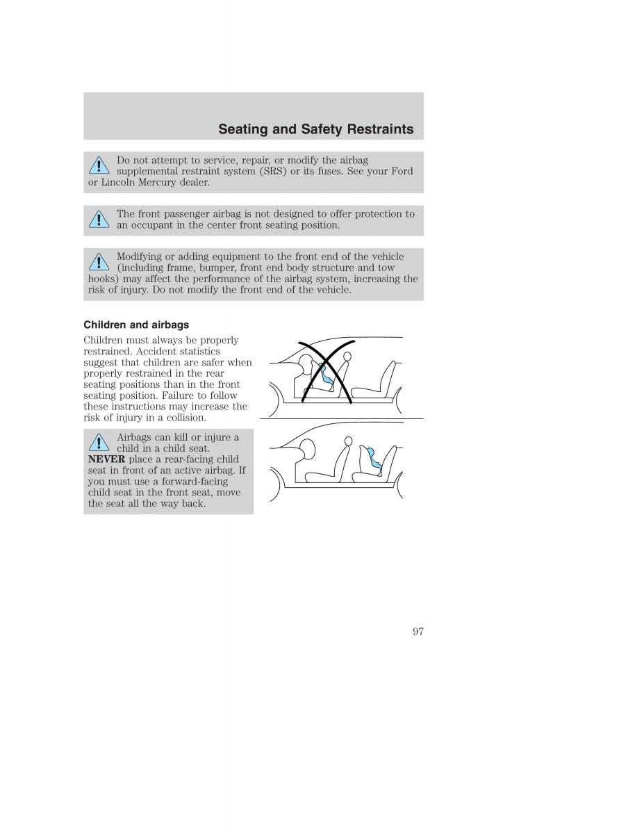 Ford Taurus IV 4 owners manual / page 97