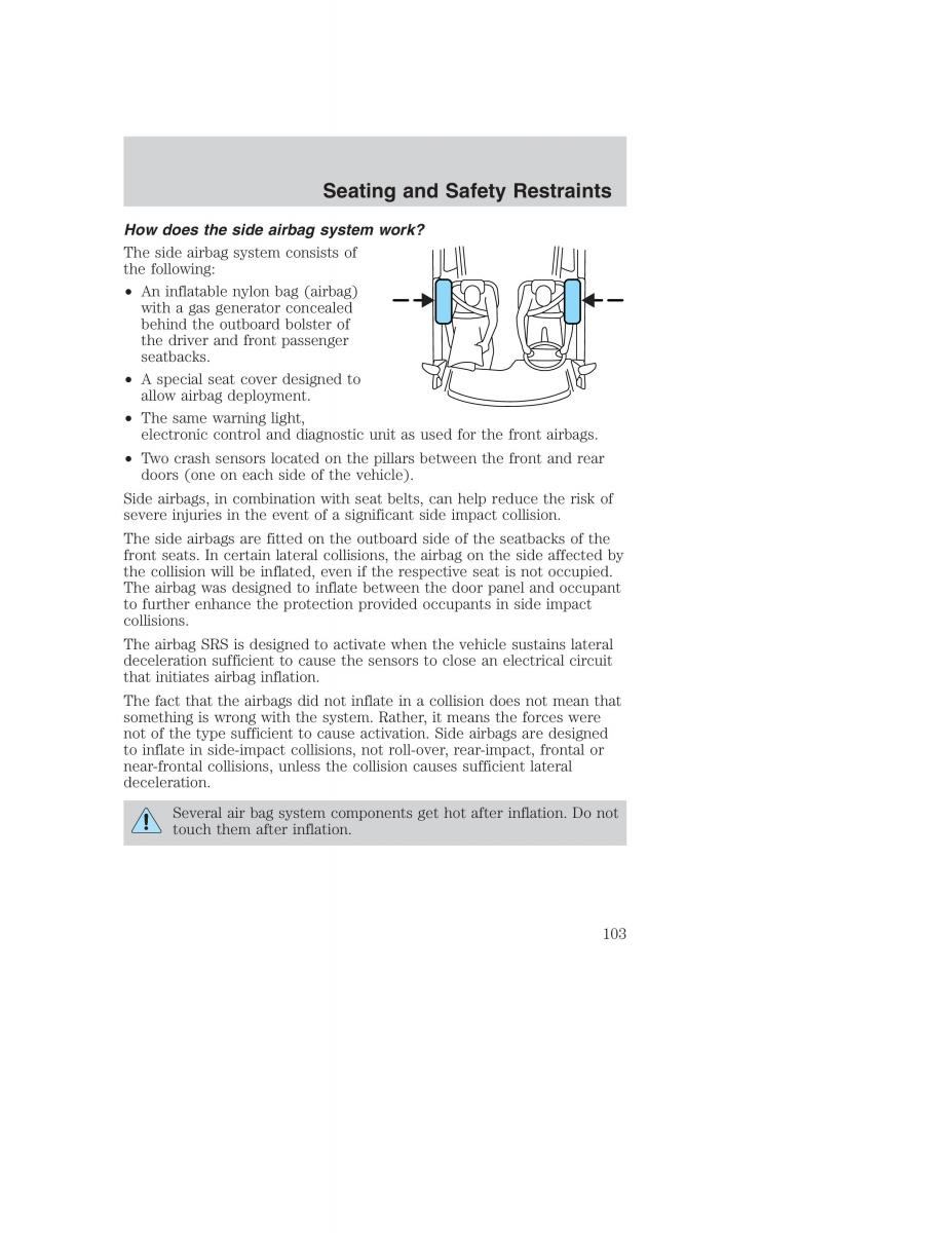 Ford Taurus IV 4 owners manual / page 103