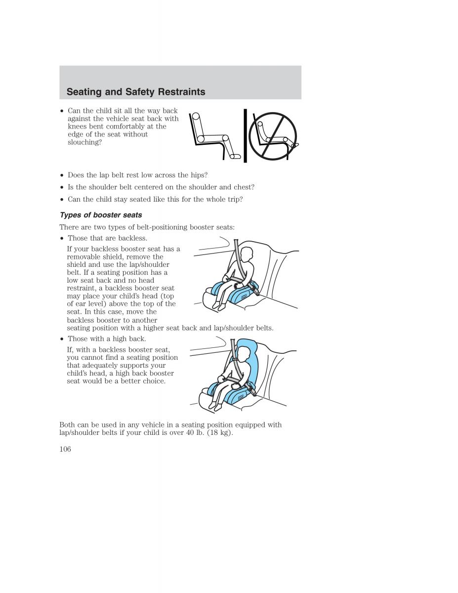 Ford Taurus IV 4 owners manual / page 106