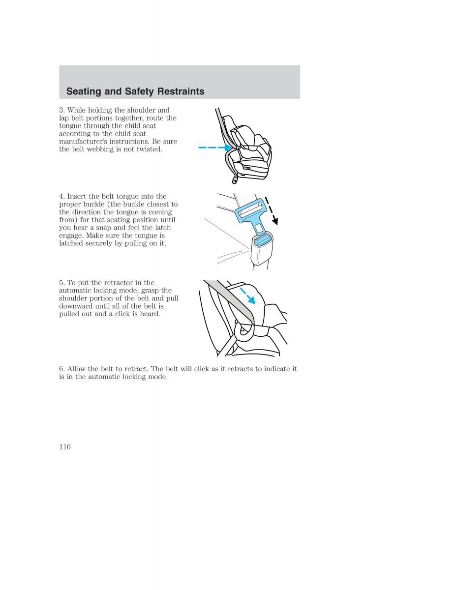 Ford Taurus IV 4 owners manual / page 110