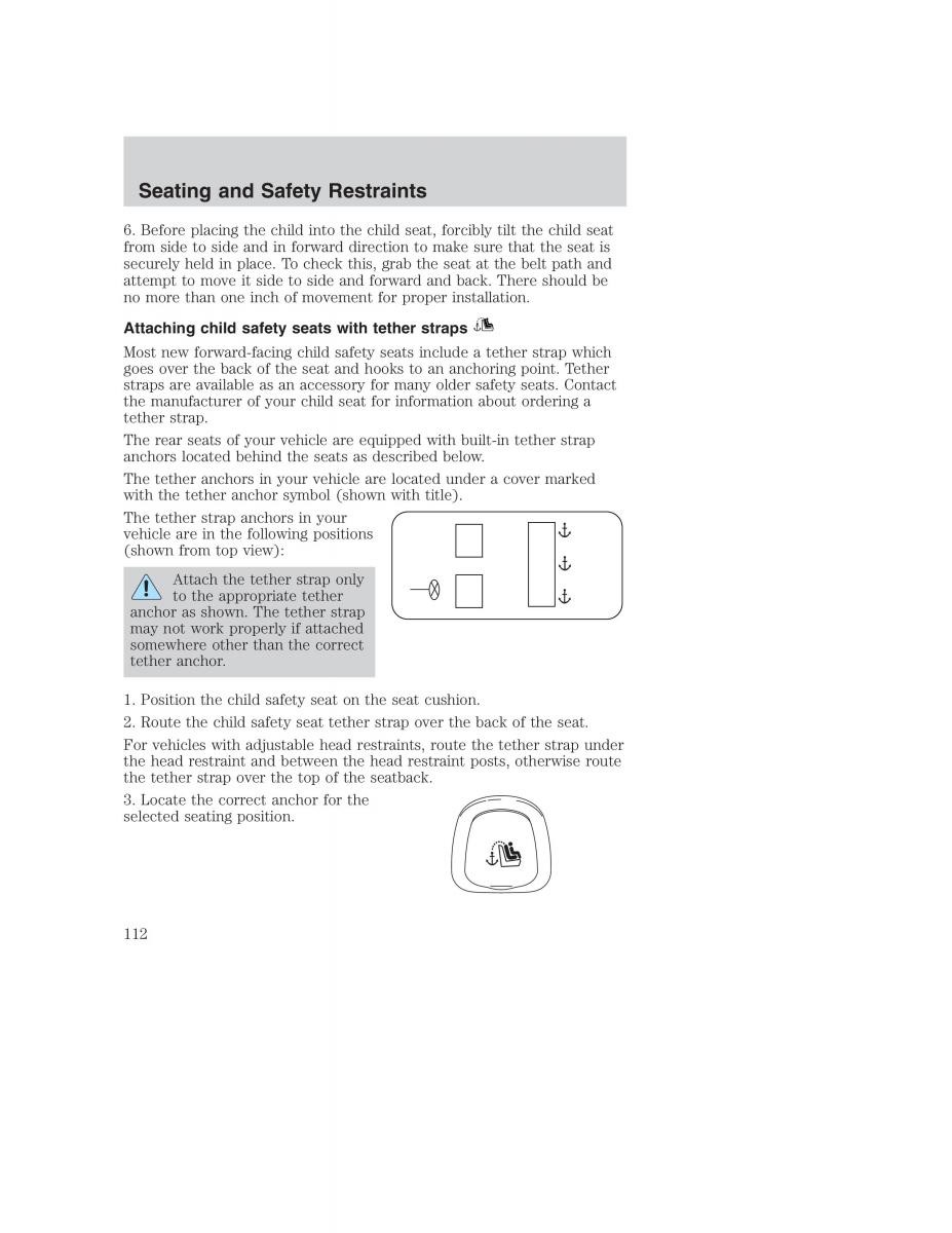 Ford Taurus IV 4 owners manual / page 112