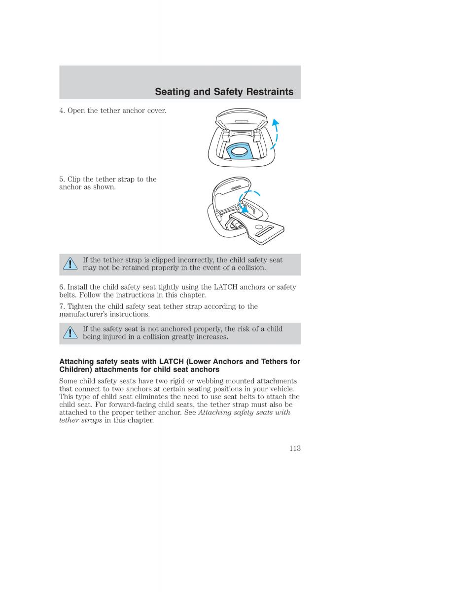 Ford Taurus IV 4 owners manual / page 113