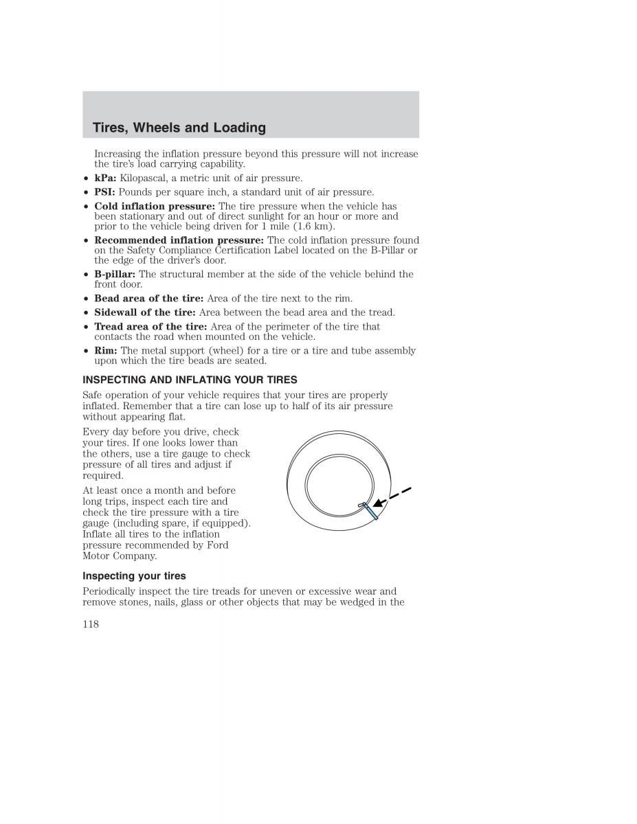 Ford Taurus IV 4 owners manual / page 118