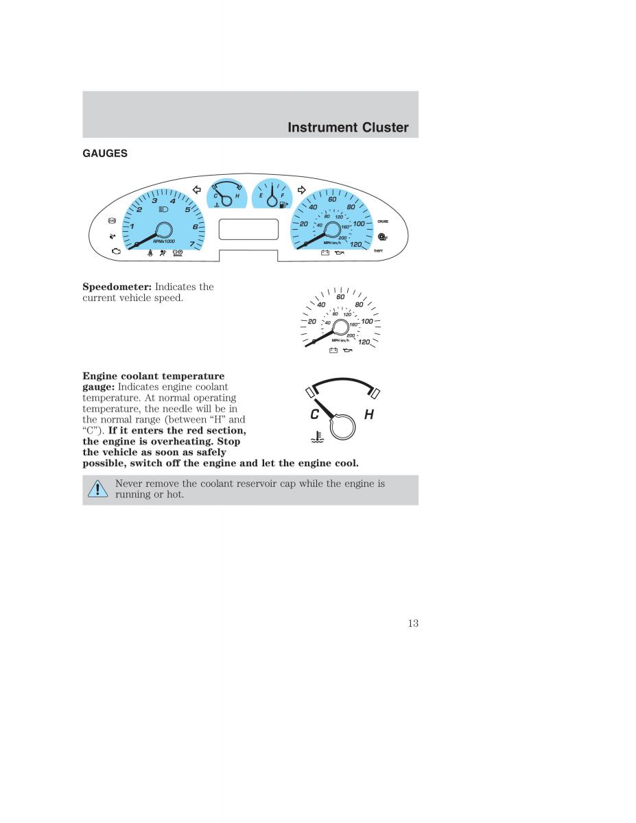 Ford Taurus IV 4 owners manual / page 13