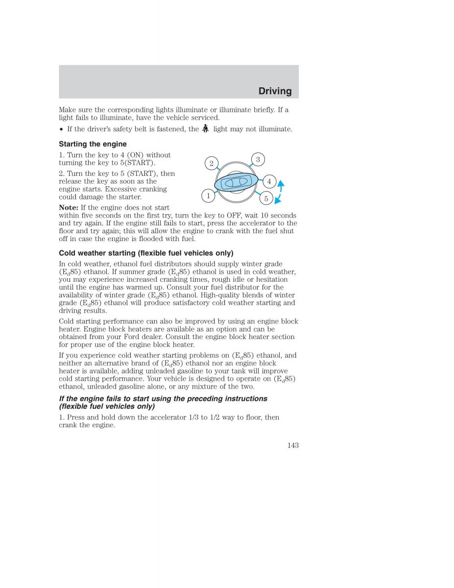 Ford Taurus IV 4 owners manual / page 143