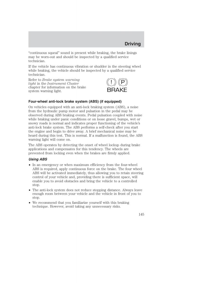 Ford Taurus IV 4 owners manual / page 145