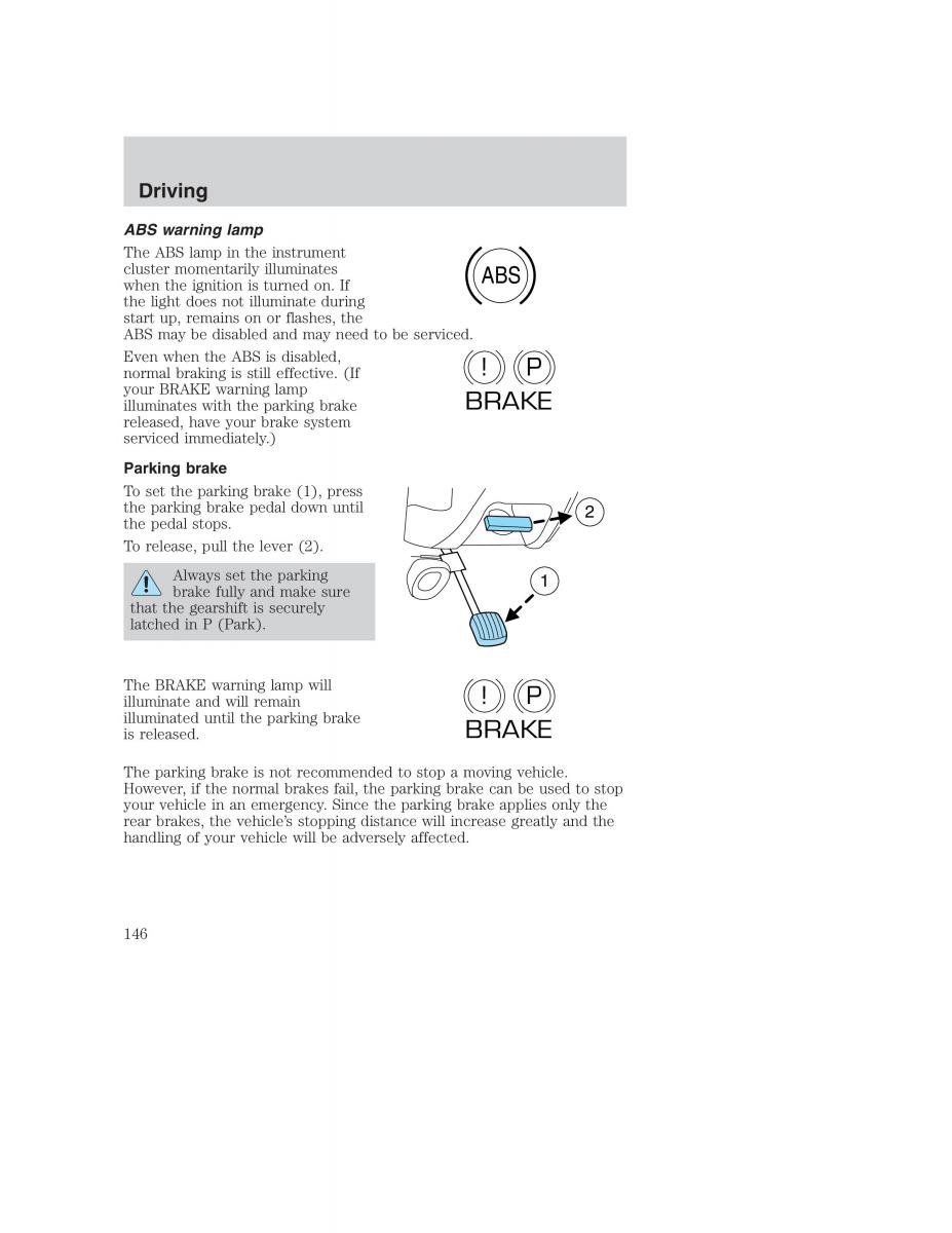 Ford Taurus IV 4 owners manual / page 146