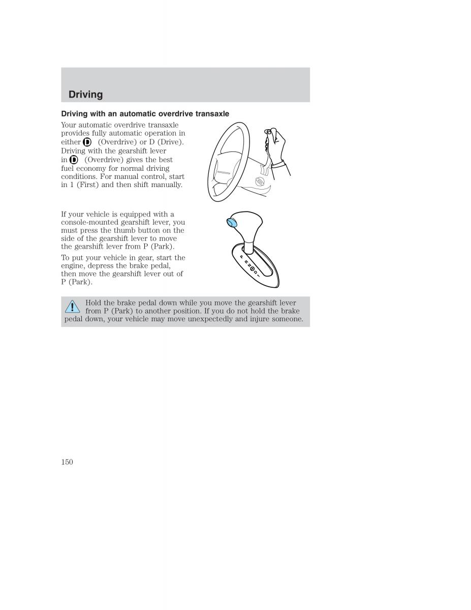 Ford Taurus IV 4 owners manual / page 150