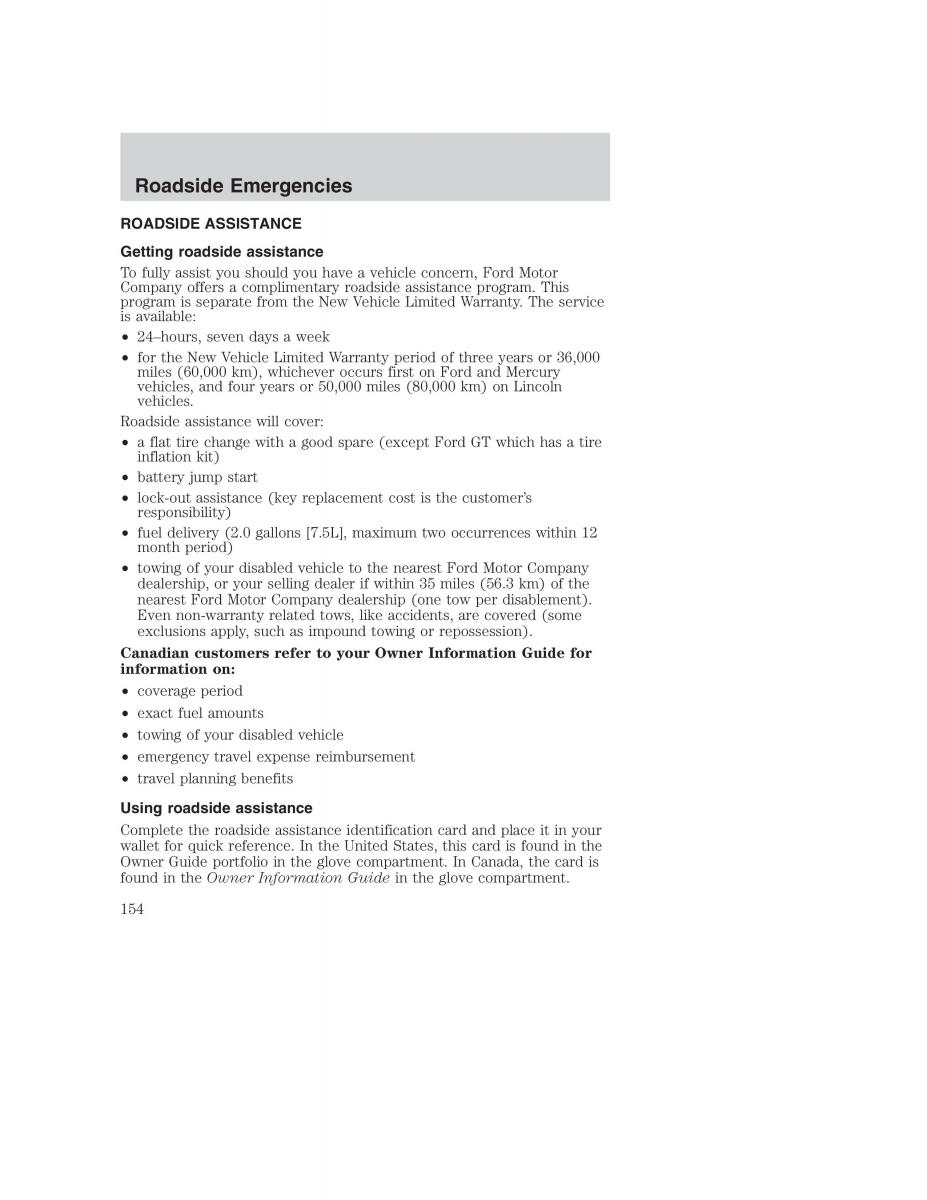 Ford Taurus IV 4 owners manual / page 154