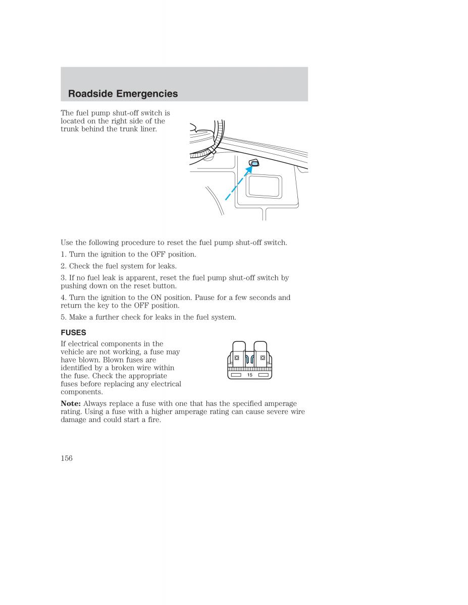 Ford Taurus IV 4 owners manual / page 156