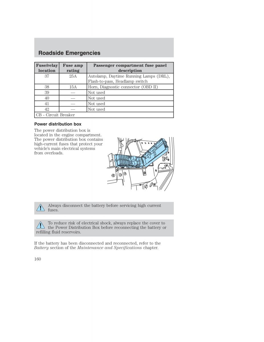 Ford Taurus IV 4 owners manual / page 160