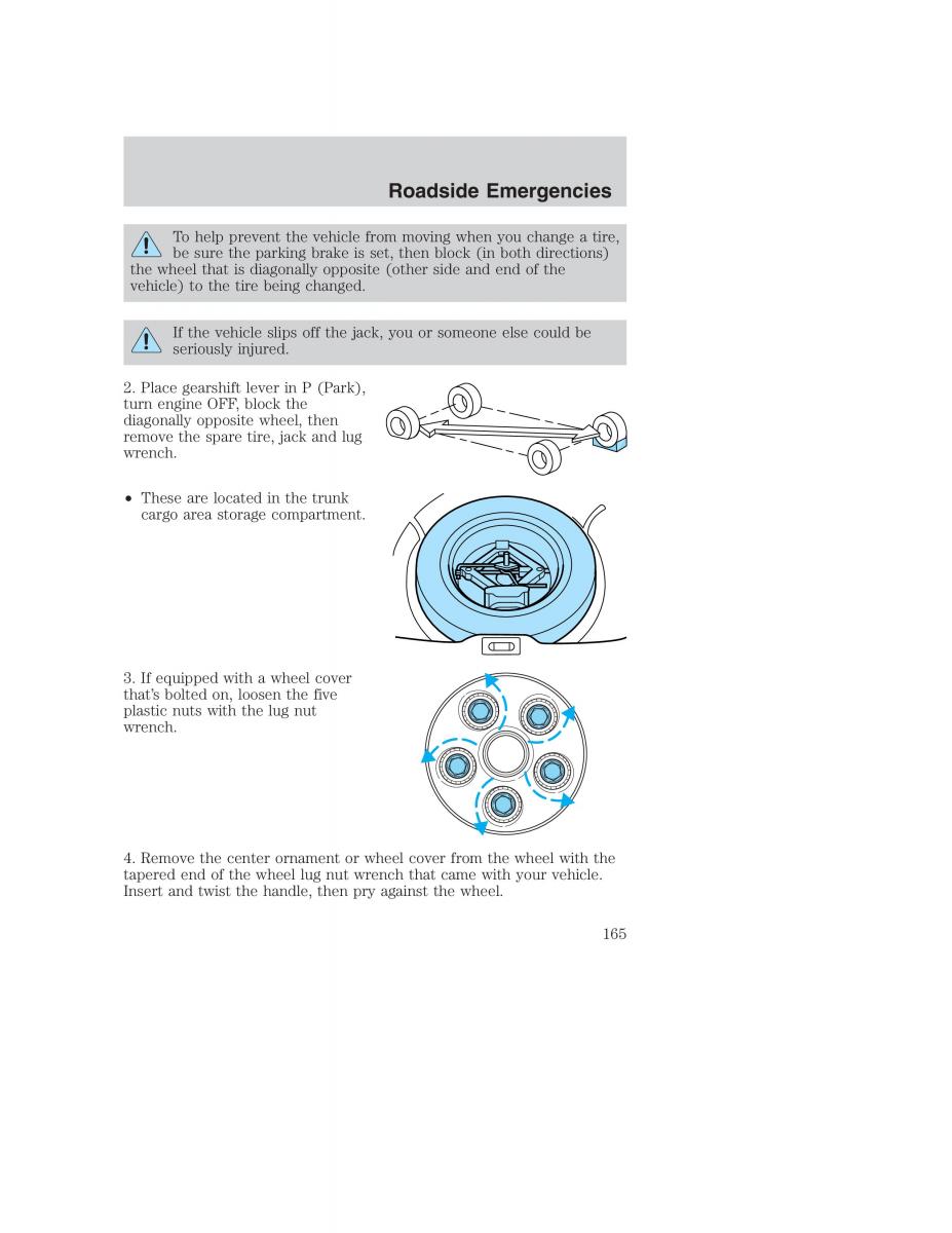 Ford Taurus IV 4 owners manual / page 165