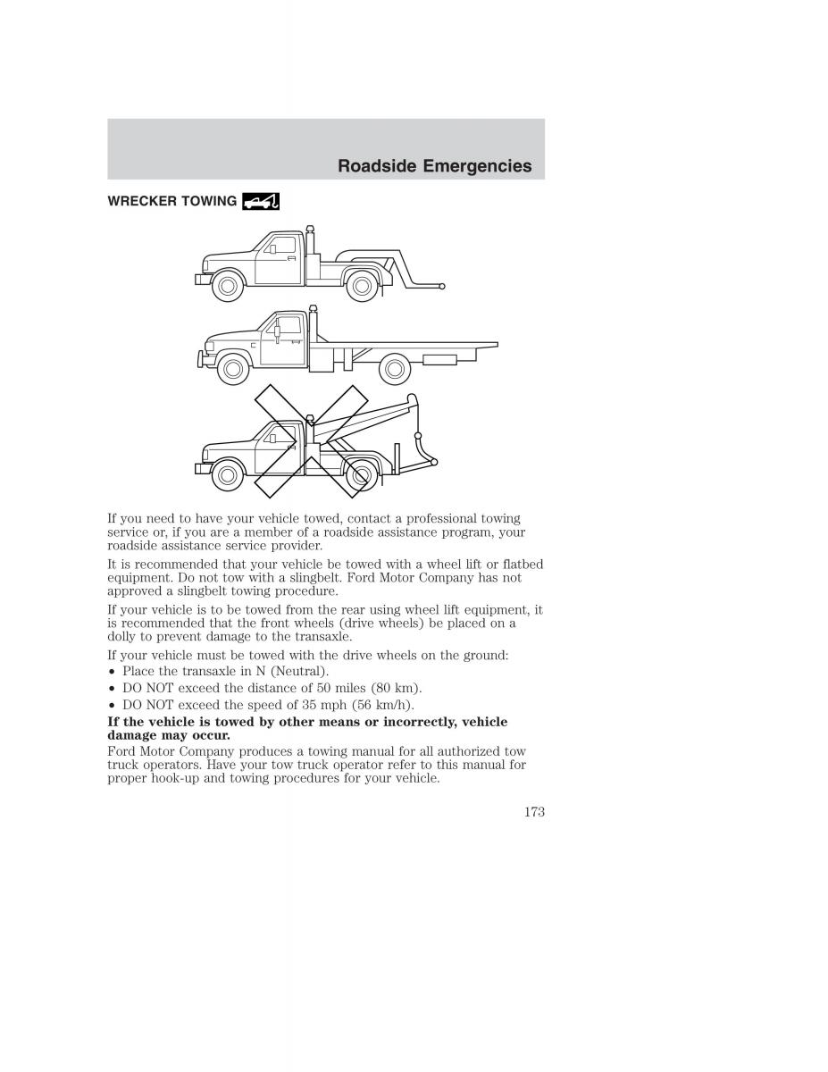 Ford Taurus IV 4 owners manual / page 173