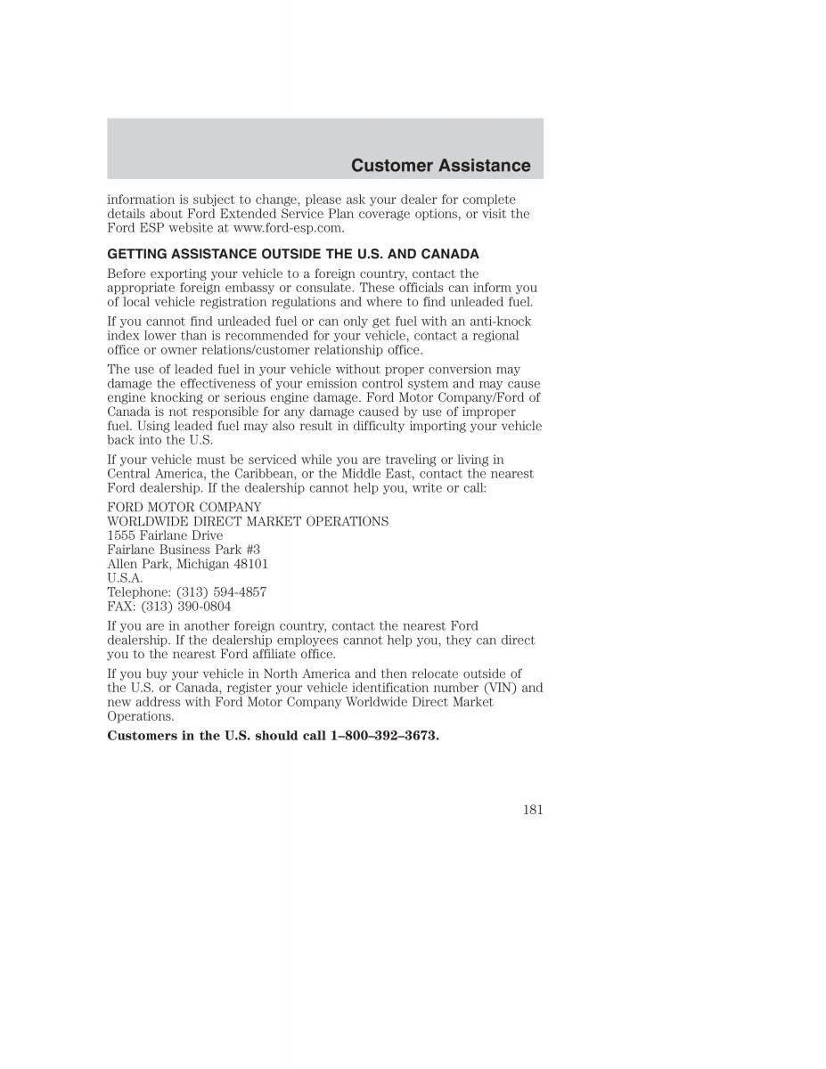 Ford Taurus IV 4 owners manual / page 181